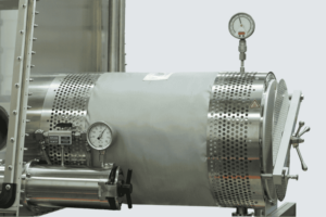 Heating vacuum chamber